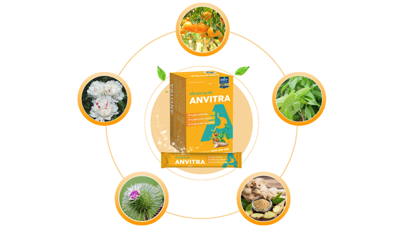 Dạ dày Anvitra màu vàng chiết xuất hoàn toàn từ thảo dược