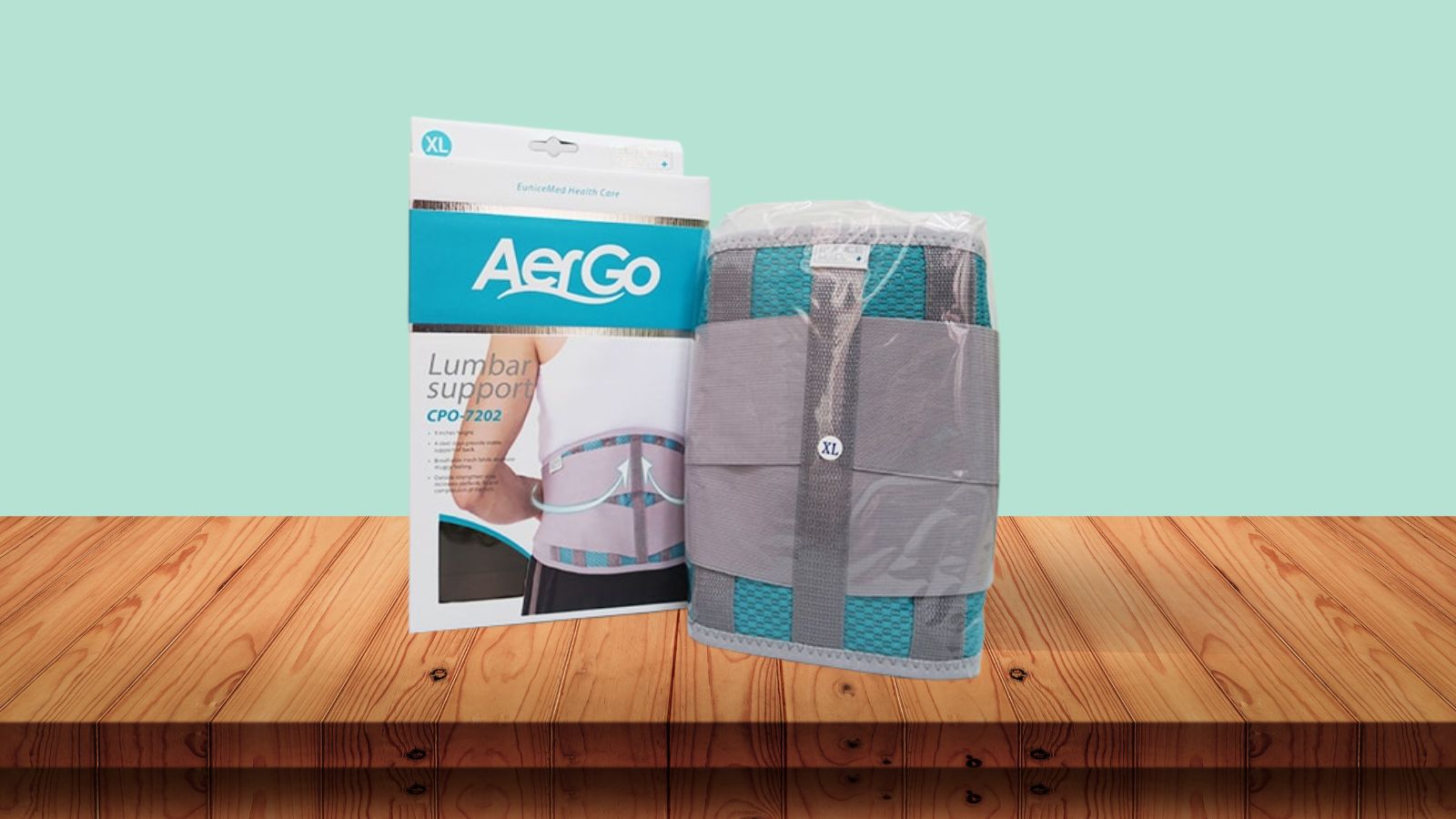 Mặt sau đai lưng cột sống Aergo CPO-7202 là mặt lưới thoáng khí