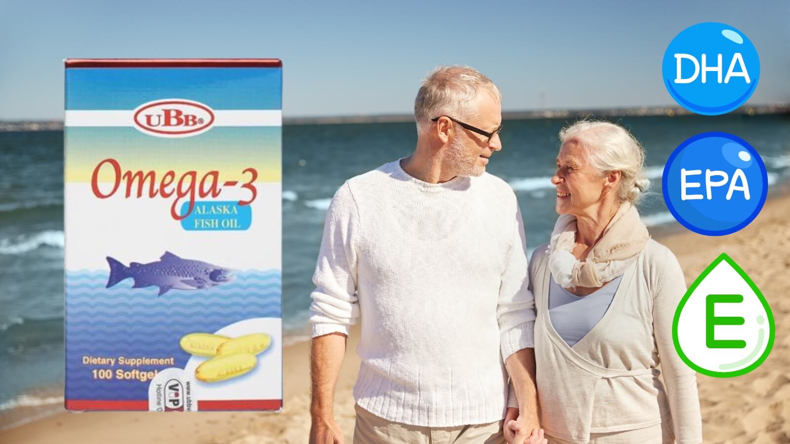 Dầu cá Omega 3 Alaska Fish Oil UBB hỗ trợ bảo vệ sức khoẻ tim mạch