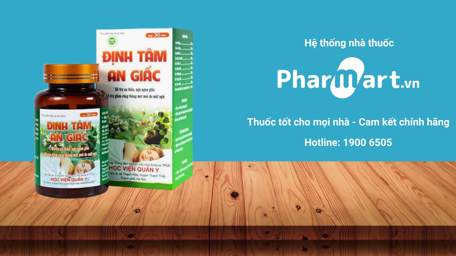 Viên uống Định tâm an giấc đang được phân phối chính hãng bởi Pharmart.vn