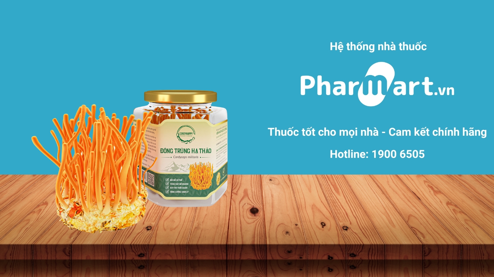 Đông trùng hạ thảo tươi hiện đang được bán tại Nhà thuốc Pharmart.vn