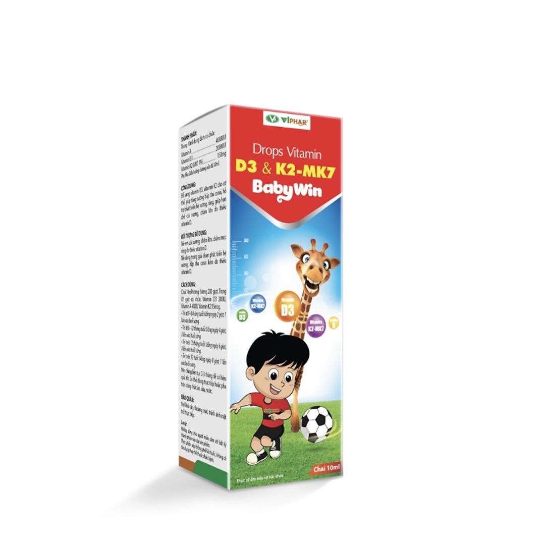 Drops vitamin D3 & K2MK7 Baby Win bổ sung vitamin cho bé Pharmart.vn