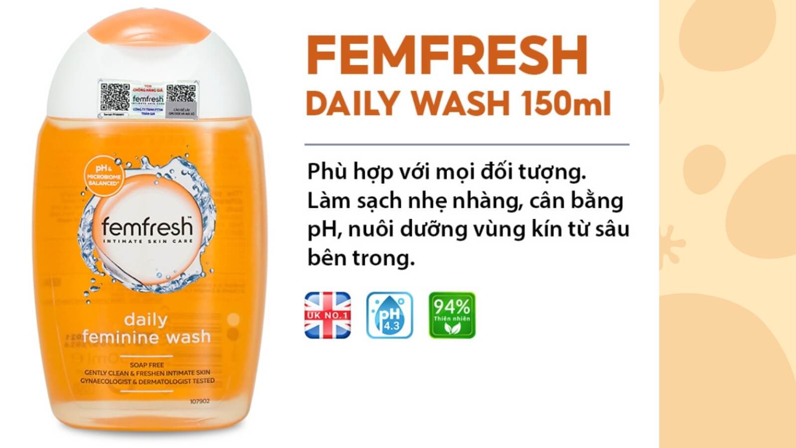 Femfresh Daily Intimate Wash mang lại cho chị em sự thoải mái suốt cả ngày