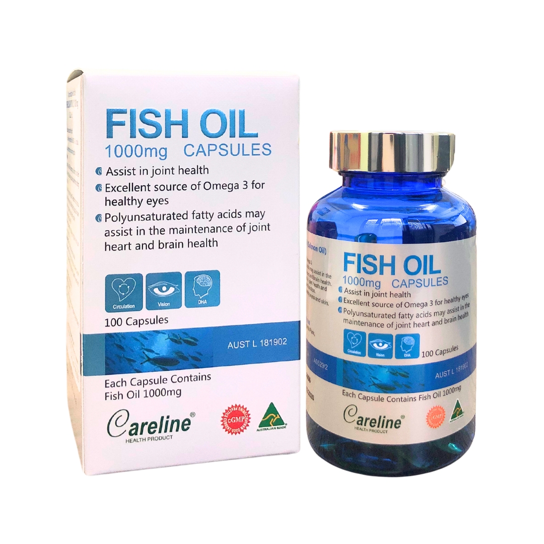 Fish Oil 1000mg Careline - Dầu cá hồi tốt cho mắt, não hộp 100 viên