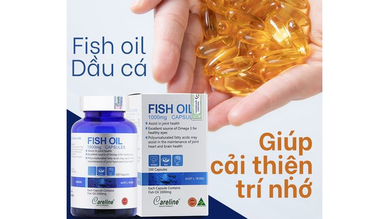 Trí nhớ được cải thiện khi dùng dầu cá Fish Oil 1000mg Careline