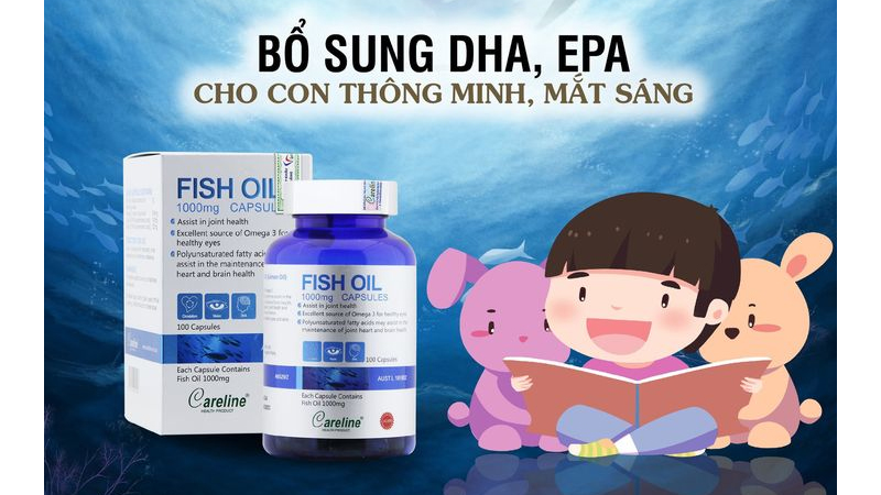 Dầu cá hồi Fish Oil 1000mg giúp bé thông minh, mắt sáng tinh anh