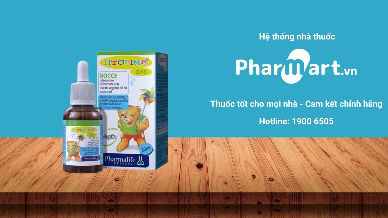 Liên hệ Pharmart.vn để đảm bảo mua Fitobimbi Gas chính hãng