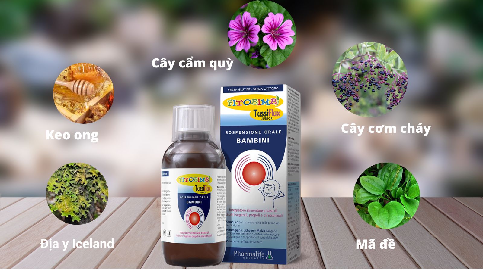 Fitobimbi Tussiflux chứa các thành phần từ thiên nhiên