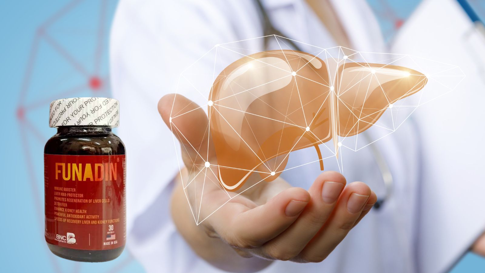 N-Acetyl-L-Cysteine trong Funadin giúp cải thiện chức năng gan