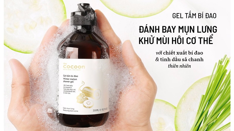 Gel tắm bí đao trị mụn lưng Cocoon