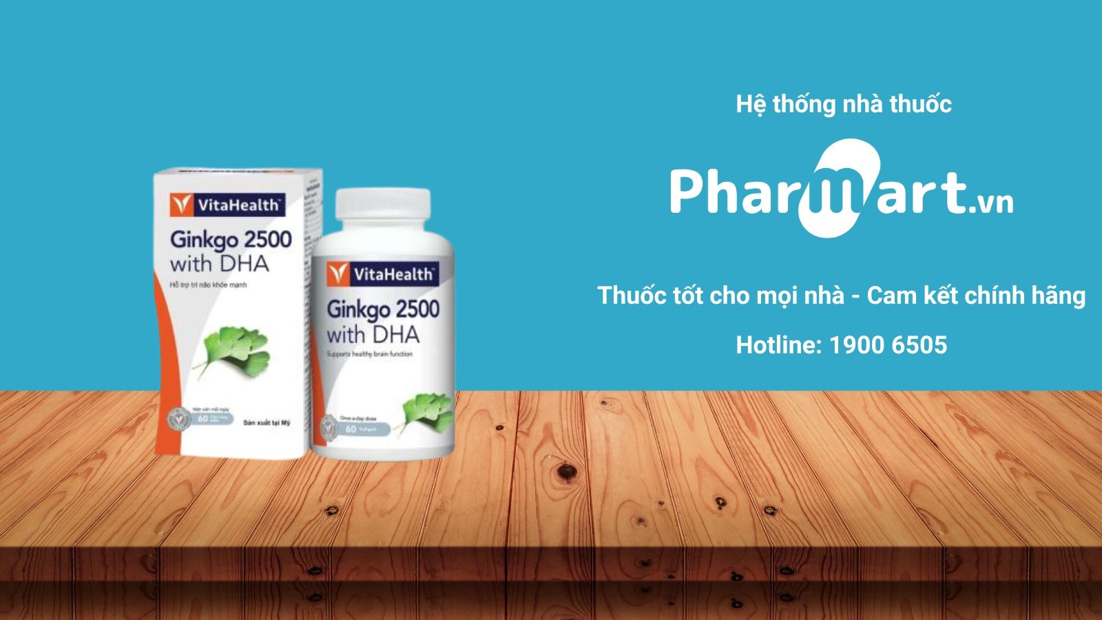 Mua ngay Ginkgo 2500 with DHA VitaHealth 60 viên chính hãng tại Pharmart.vn