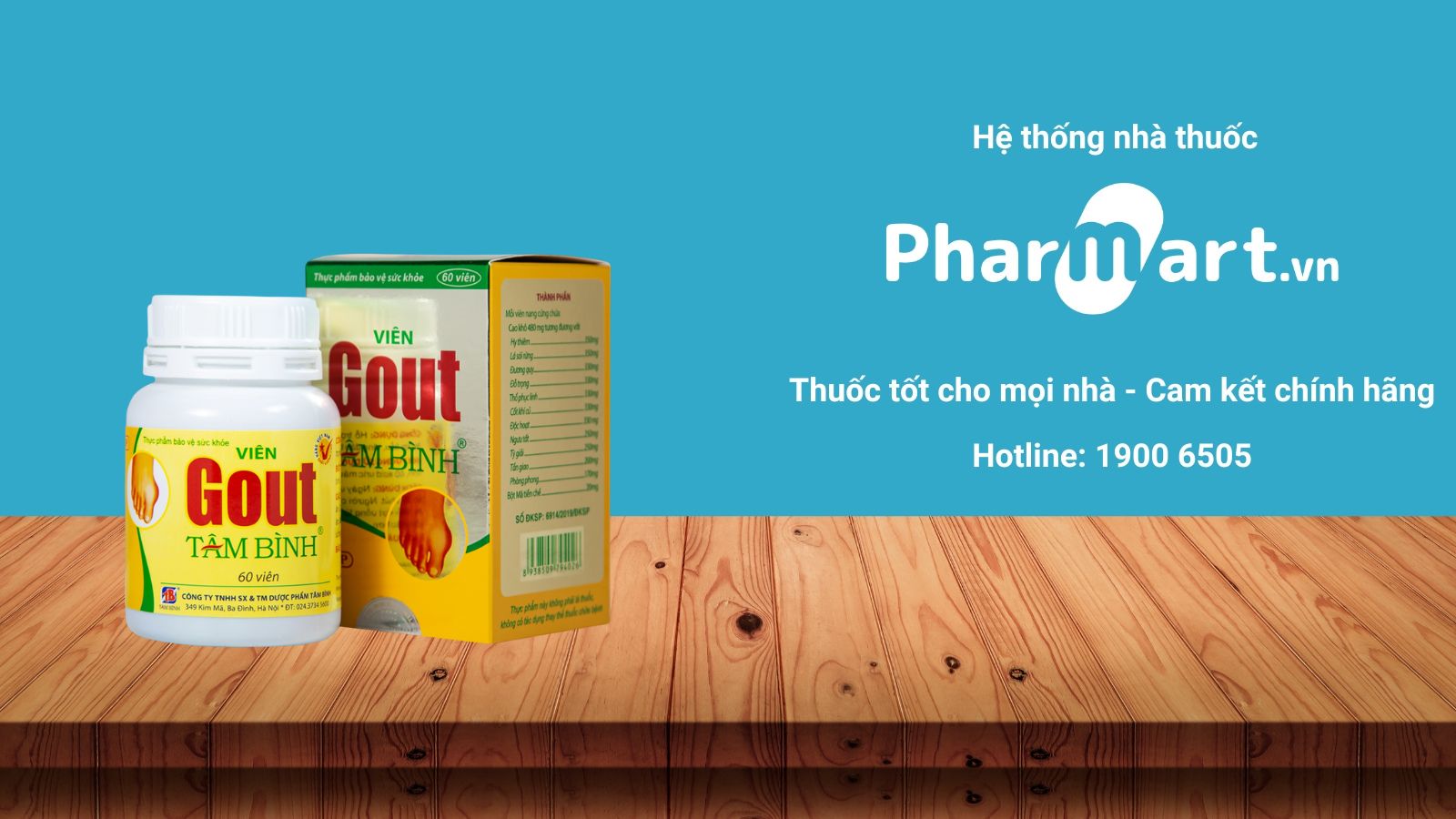 Gout Tâm Bình đang được bán chính hãng tại Nhà thuốc Pharmart.vn
