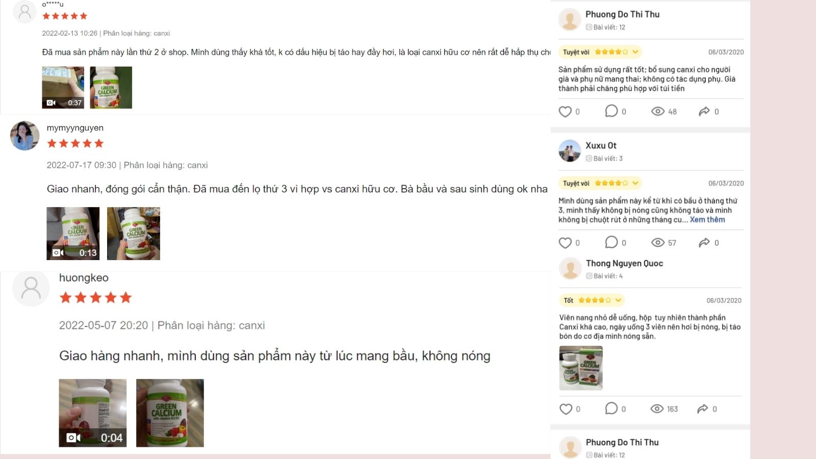 Phản hồi của khách hàng trên các diễn đàn chăm sóc mẹ và bé