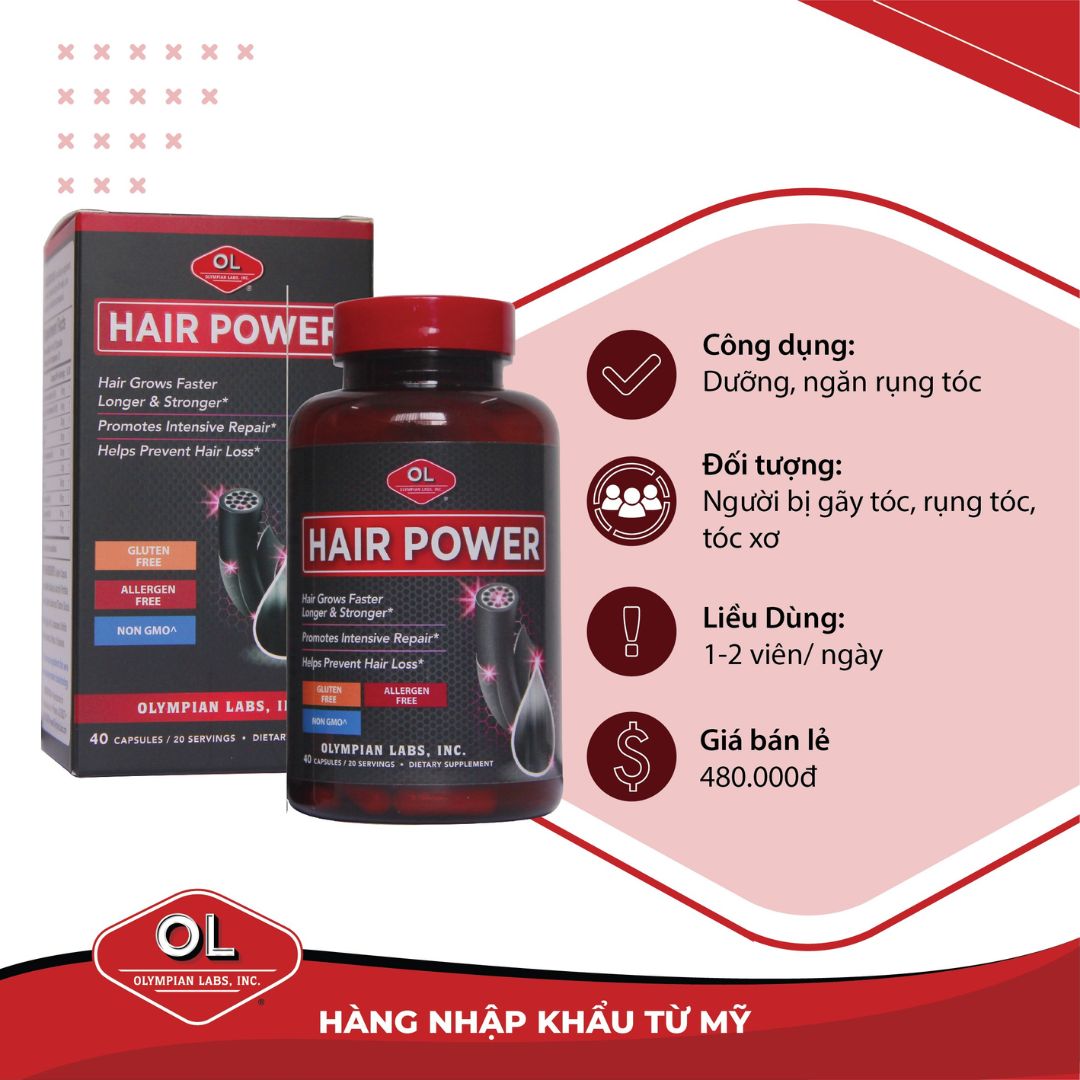 Hair Power - Chống rụng tóc, kích thích mọc tóc Hair Power - Chống rụng tóc, kích thích mọc tóc