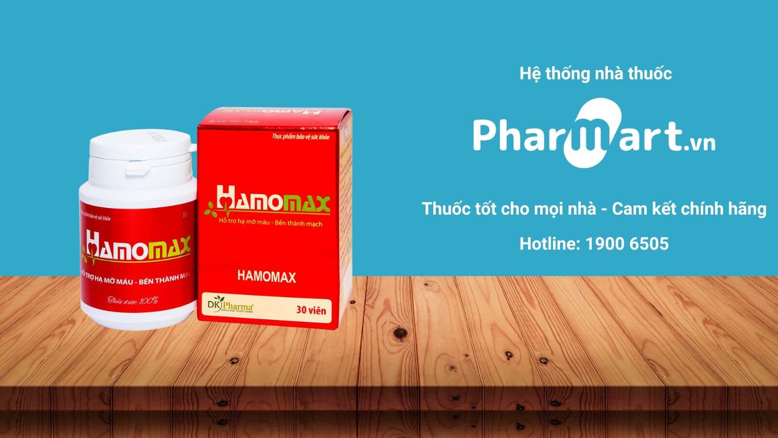 Pharmart.vn cung cấp chính hãng Hamomax - hỗ trợ hạ mỡ máu, bền thành mạch