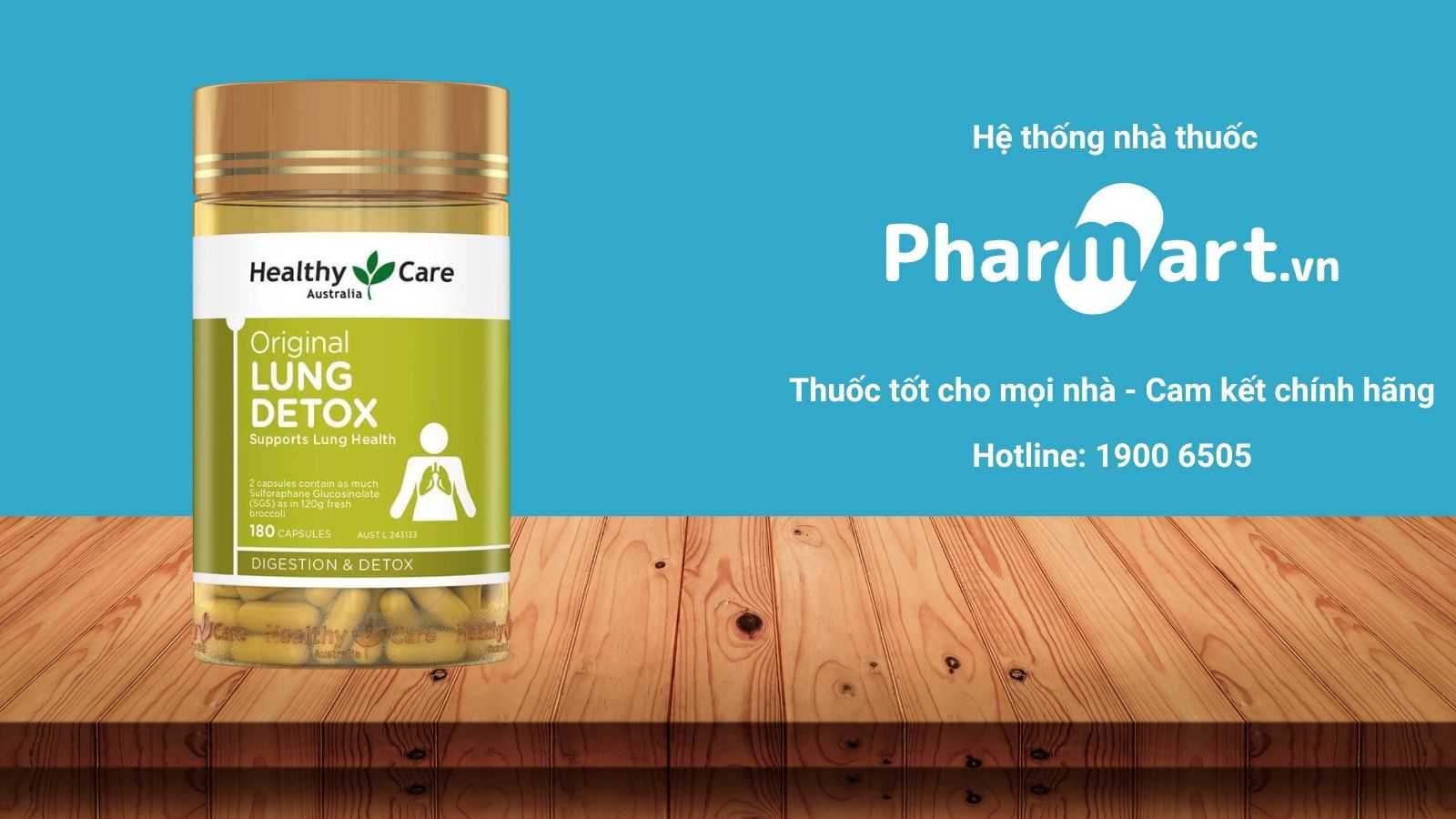 Healthy Care Lung Detox hiện đang được bán chính hãng tại Nhà thuốc Pharmart.vn