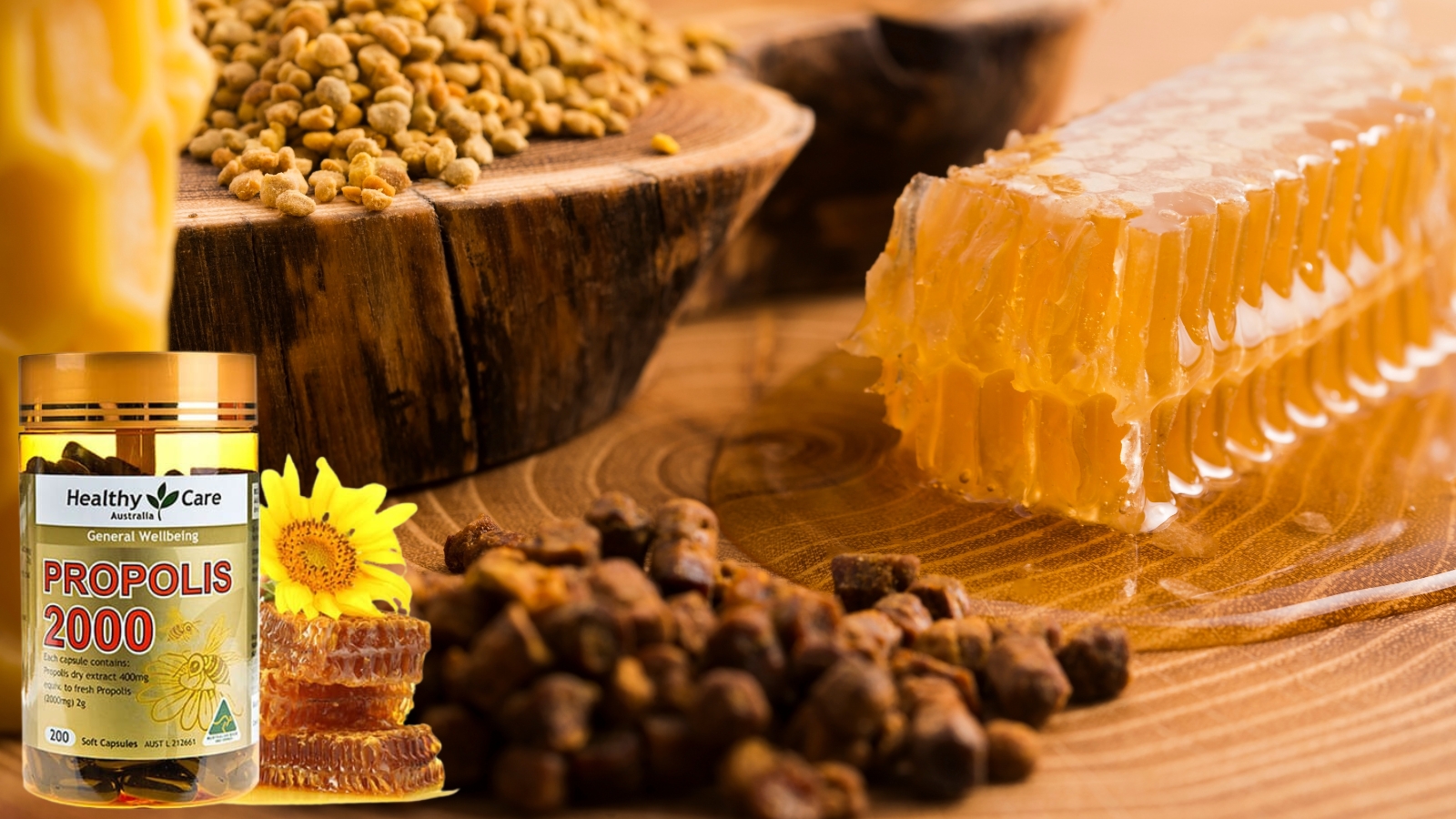 Sản phẩm với chiết xuất keo ong giúp tăng cường miễn dịch và đề kháng, giảm nguy cơ mắc bệnh