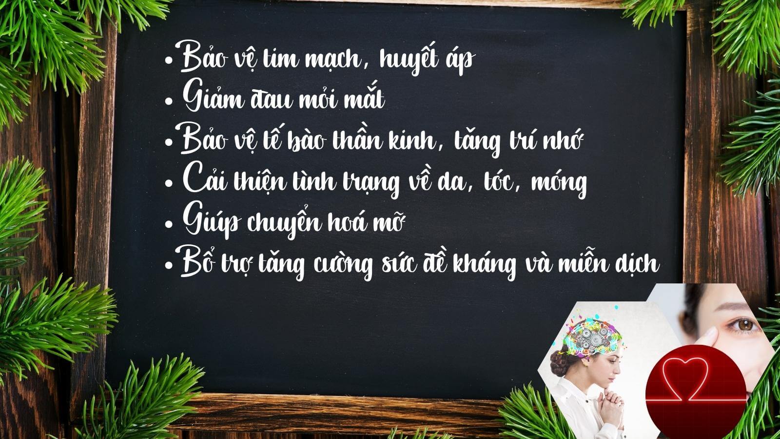 Sản phẩm với những công dụng giúp chăm sóc và bảo vệ sức khoẻ .