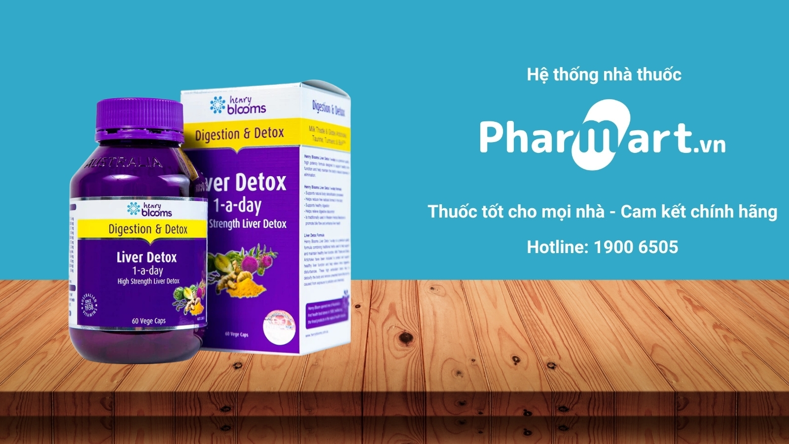 Mua ngay Henry Blooms Liver Detox 1-A-Day chính hãng tại Pharmart.vn.