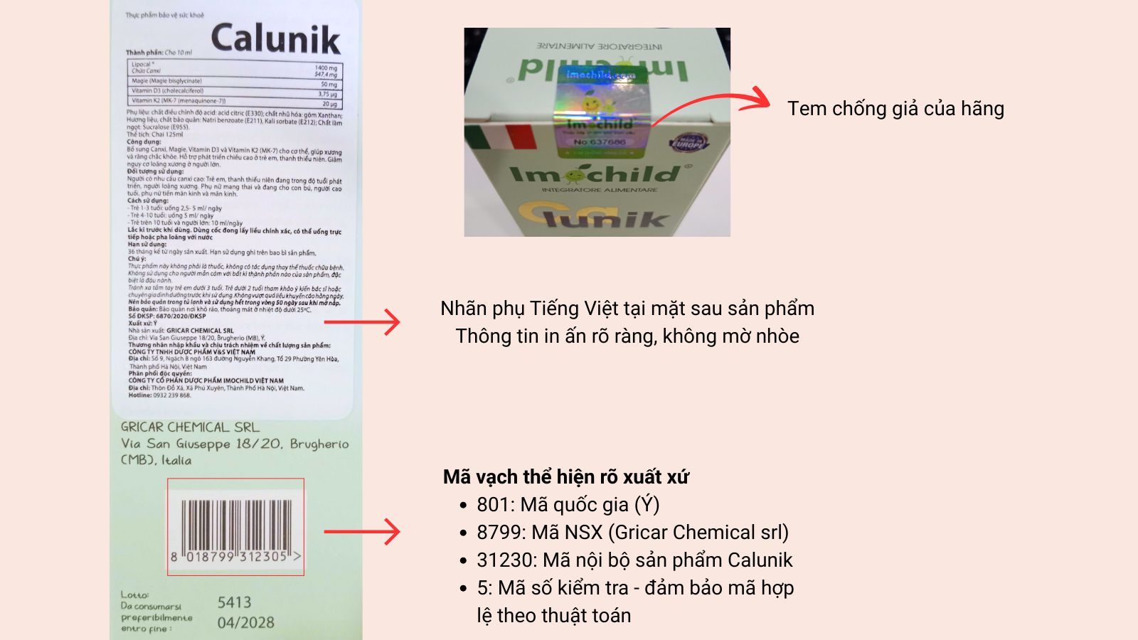 Nhận biết sản phẩm Calunik chính hãng