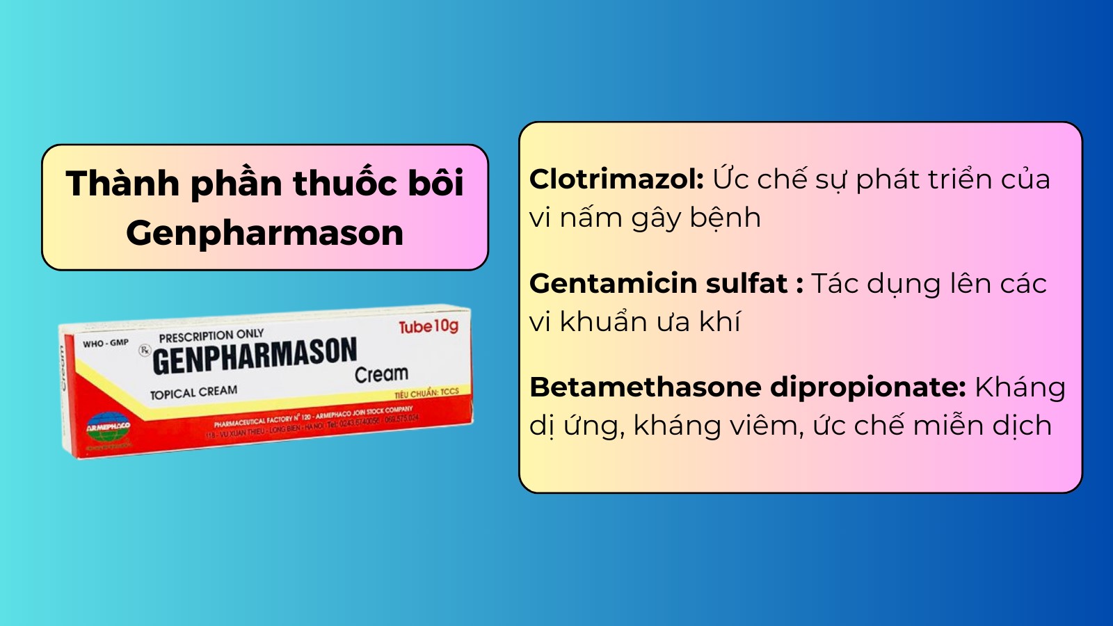 Thuốc Genpharmason điều trị tình trạng tổn thương da bất thường