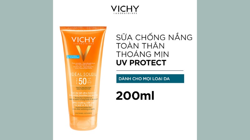 Mua Kem Chống Nắng Toàn Thân Dạng Gel Sữa IDEAL SOLEIL Không Gây Nhờn Rít, SPF 50, chống UVA + UVB