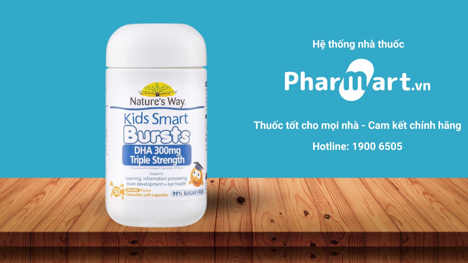 Pharmart phân phối chính hãng Viên nhai Nature's Way Kidsmart DHA 300mg