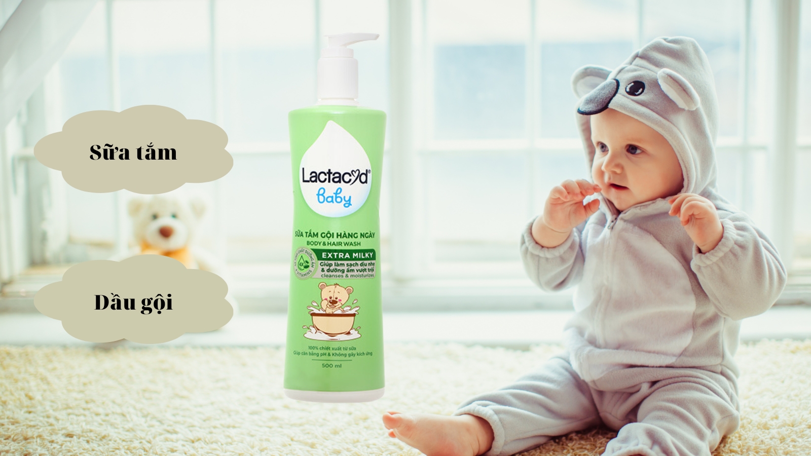 Giới thiệu về Lactacyd Baby Extra Milky 500ml