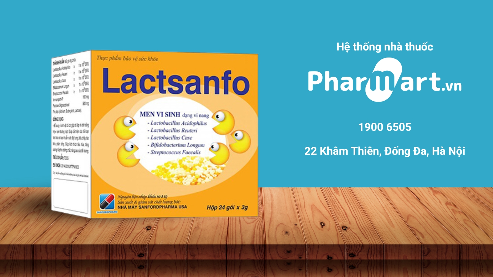 Pharmart cam kết cung cấp Lactsanfo chính hãng