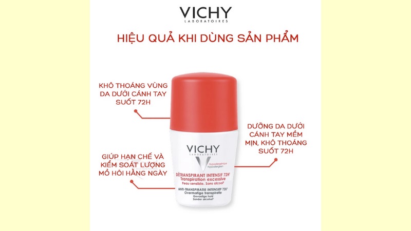 công dụng lăn khử mùi Vichy Déodorant Detranspirant Intensif 72h
