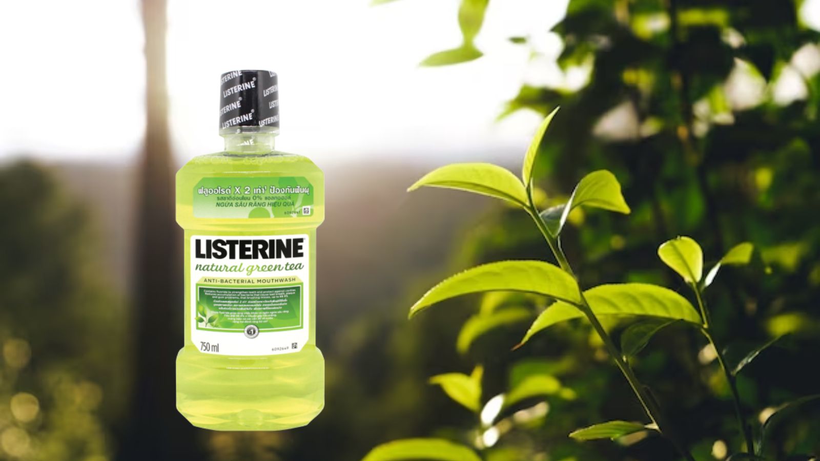 Nước súc miệng sạch khuẩn Listerine Natural Greentea 750ml