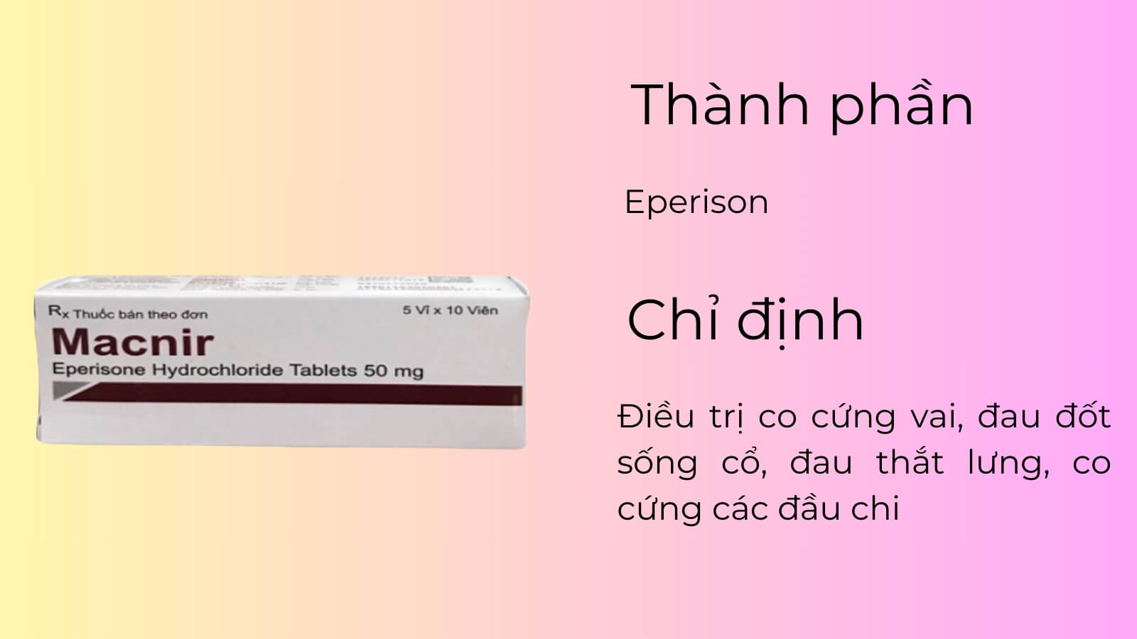 Thành phần và công dụng của Macnir 50