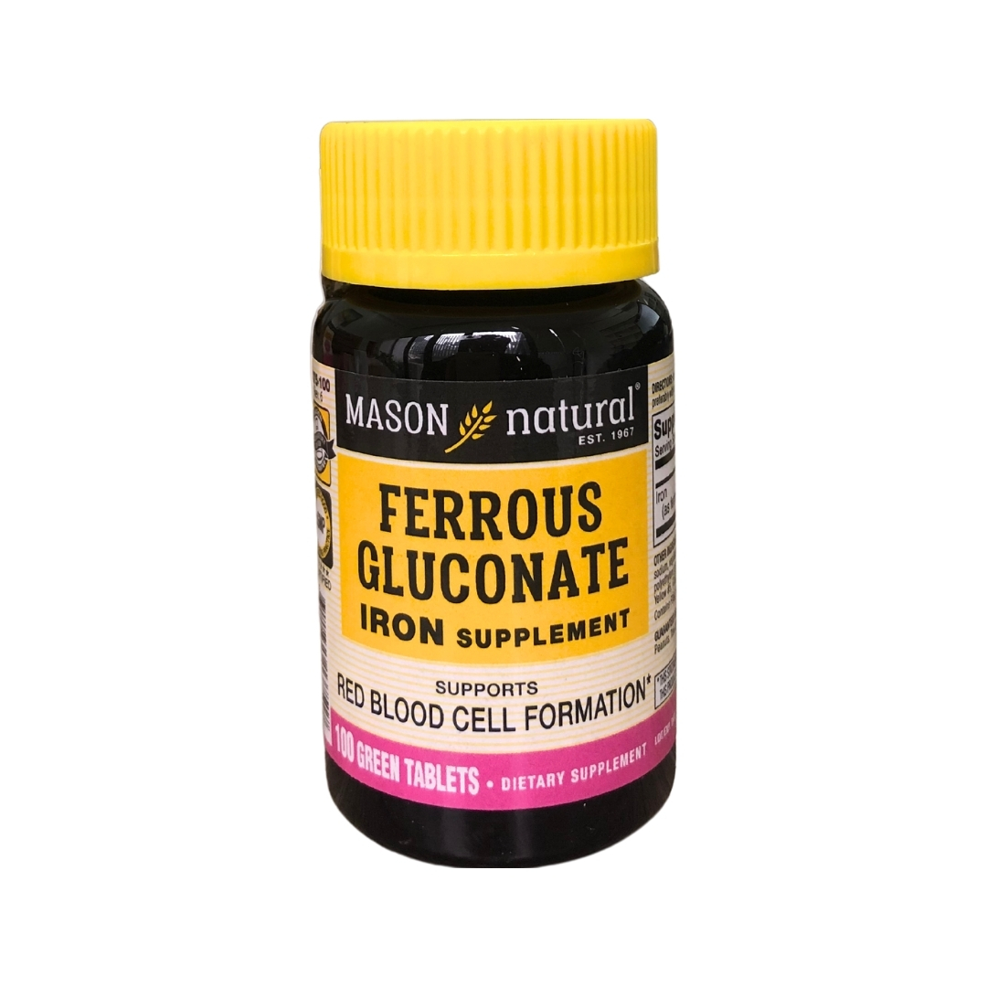 Mason Natural Ferrous Gluconate Bổ sung sắt hữu cơ tạo hồng cầu