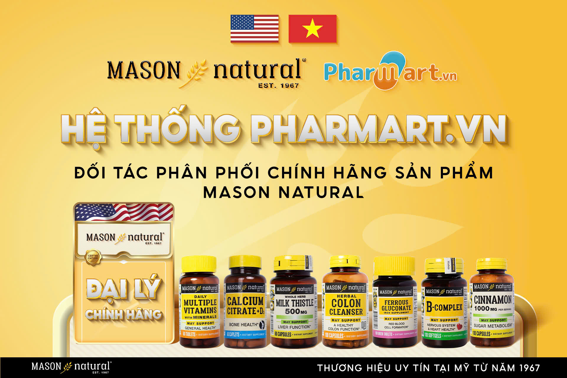 Pharmart trở thành Đối tác phân phối chính hãng của Mason Natural