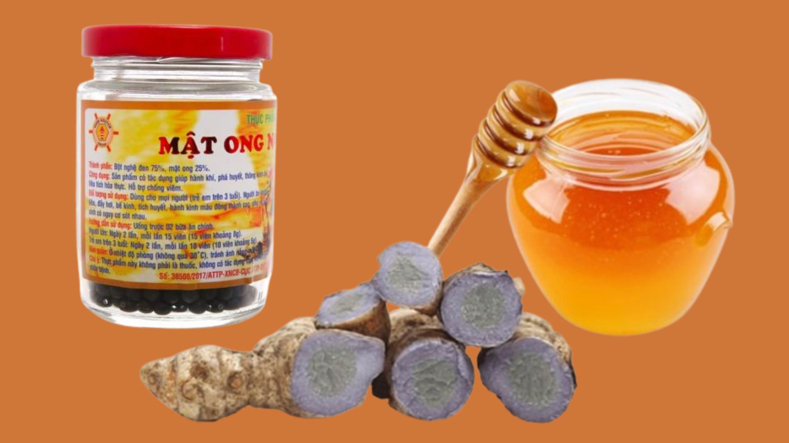 Mật ong Nghệ Viên Đen 100g – Hỗ trợ điều trị các vấn đề tiêu hóa