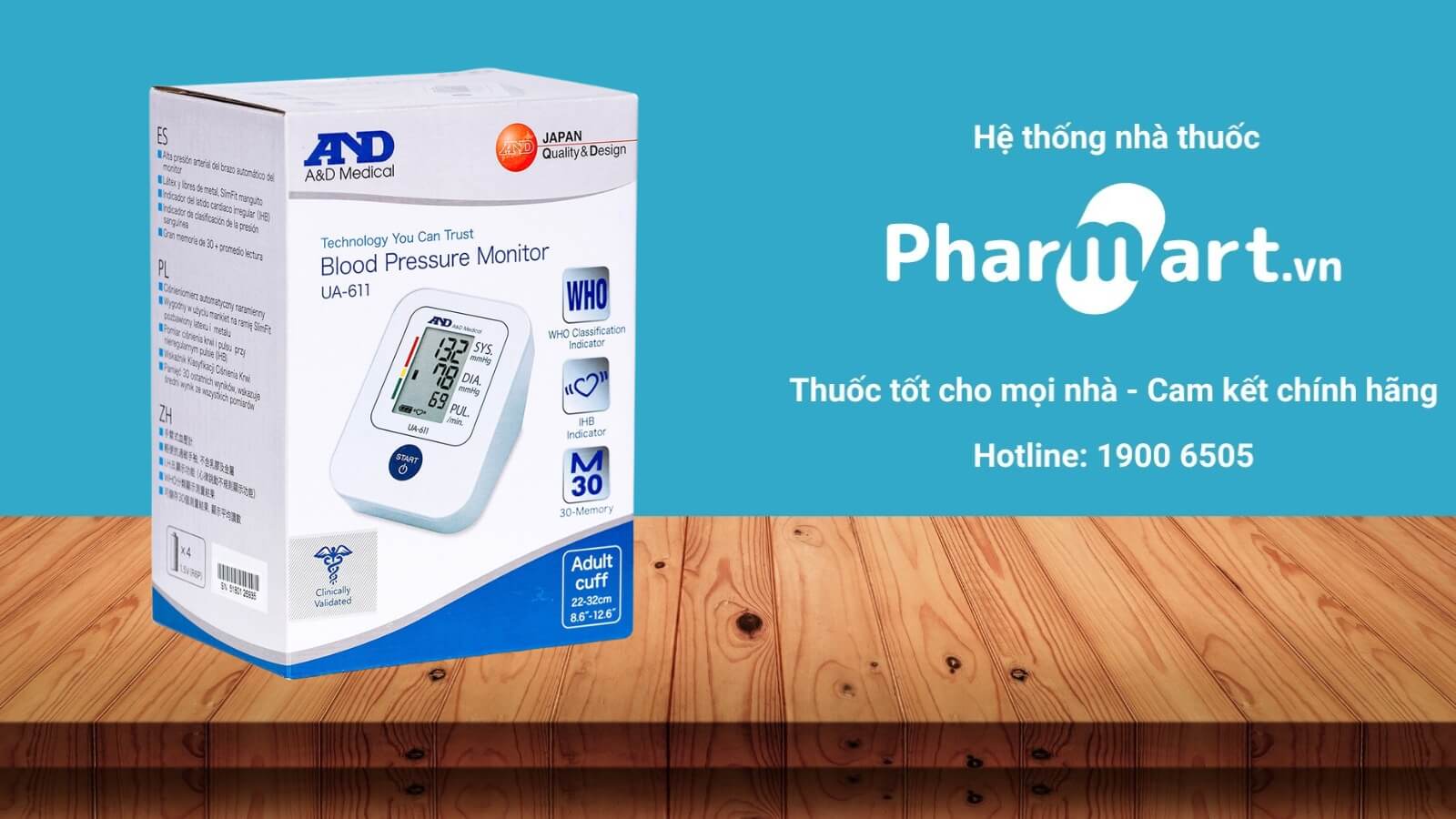 Máy đo huyết áp AND UA 611 được phân phối tại Pharmart