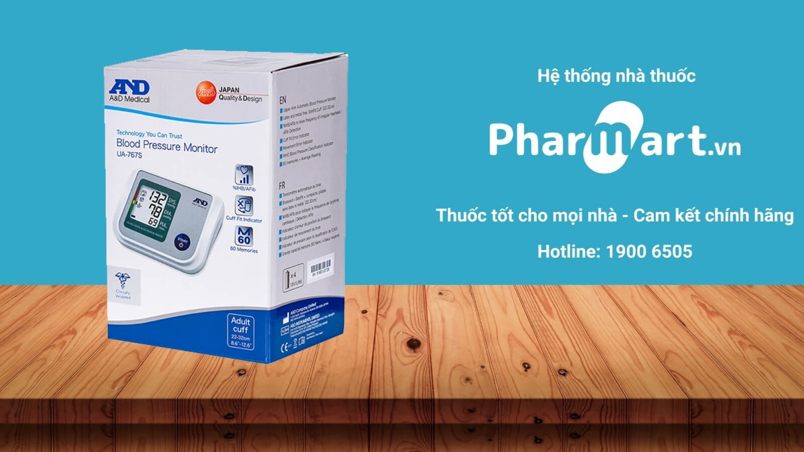 AND UA-767S được phân phối chính hãng tai Pharmart.vn