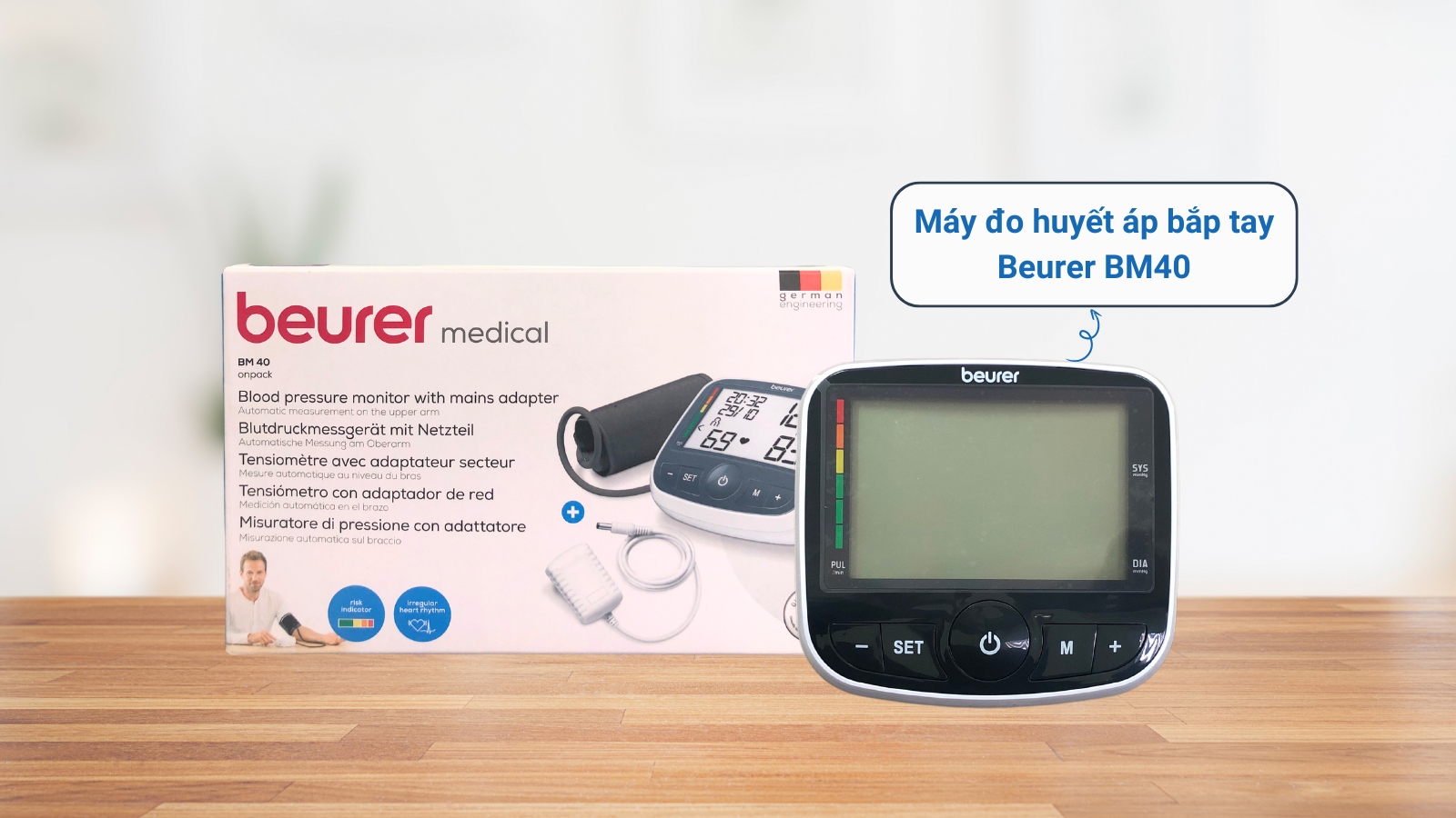 Hộp và thân máy đo huyết áp Beurer BM40