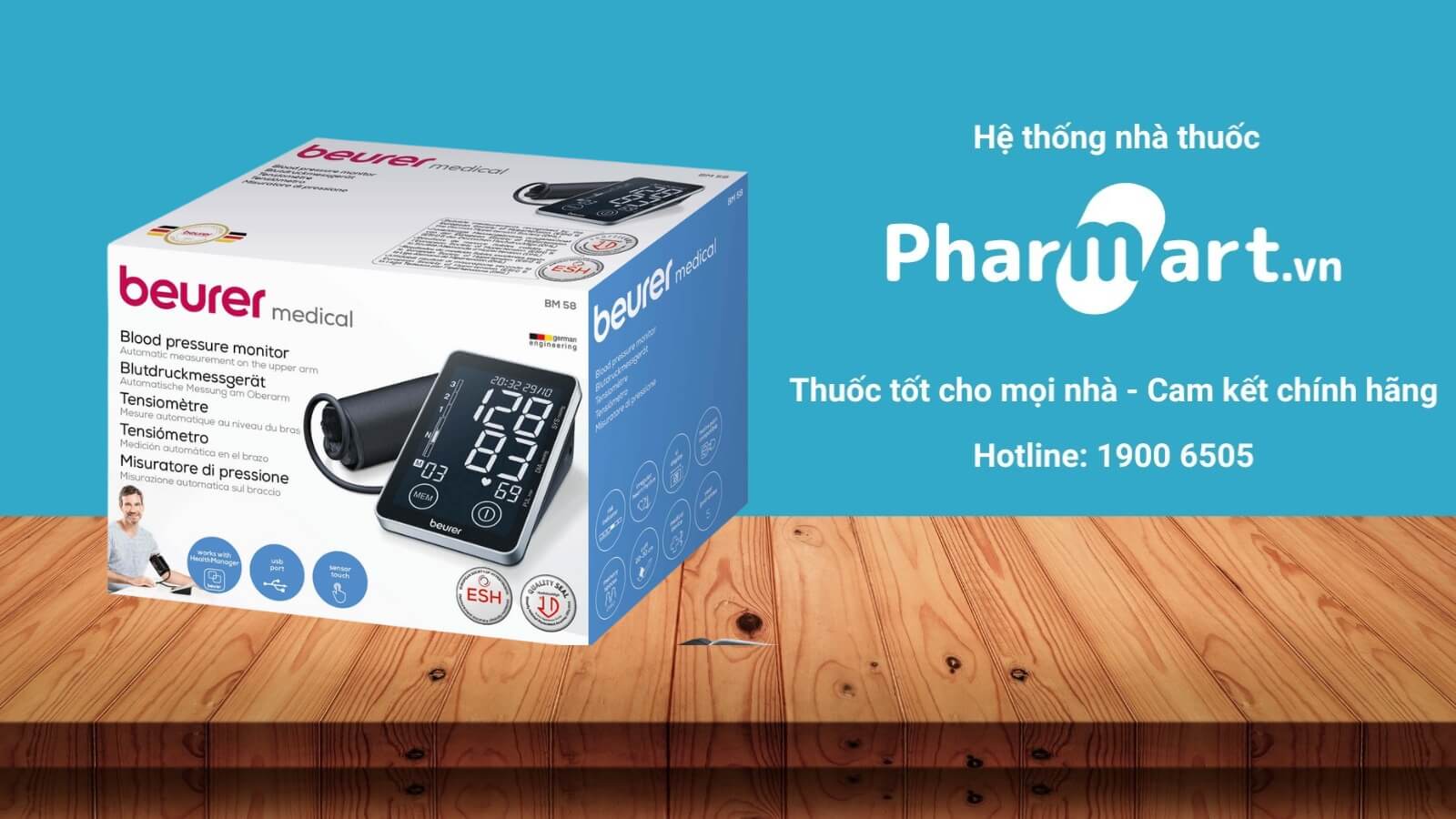 Beurer BM58 được phân phối chính hãng tại Nhà thuốc Pharmart