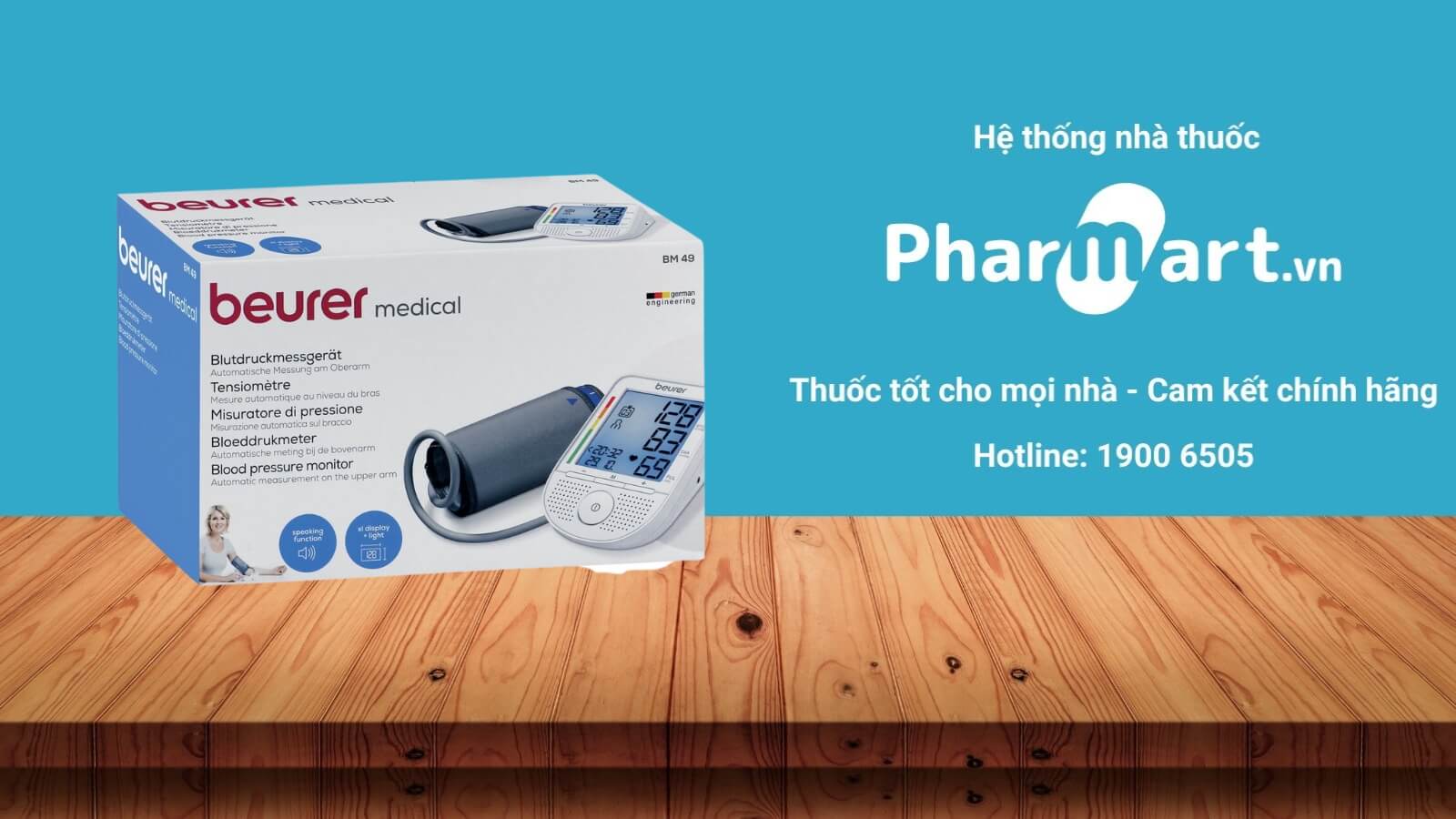 Máy đo huyết áp Beurer BM49 được phân phối chính hãng tại Pharmart