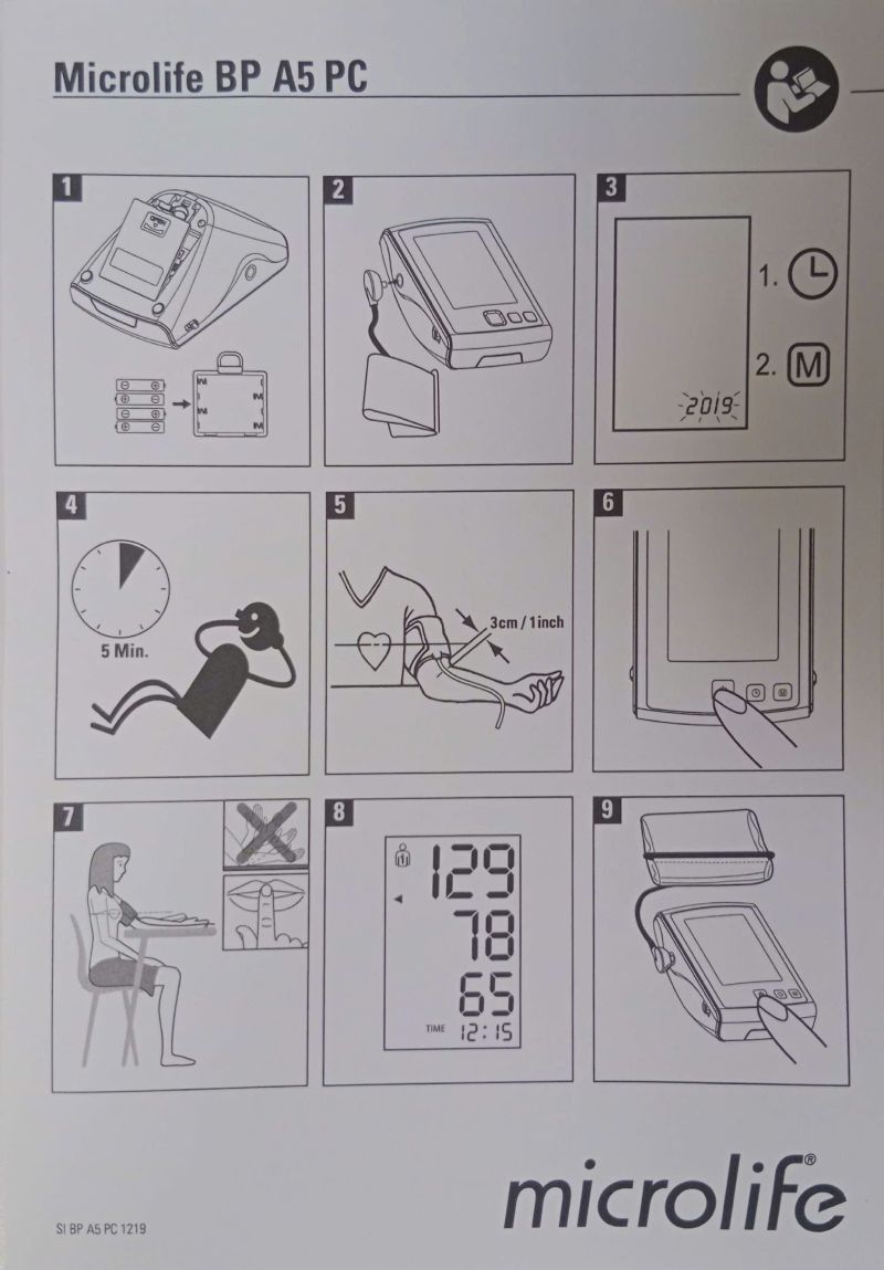 Hướng dẫn sử dụng máy đo huyết áp Microlife A5