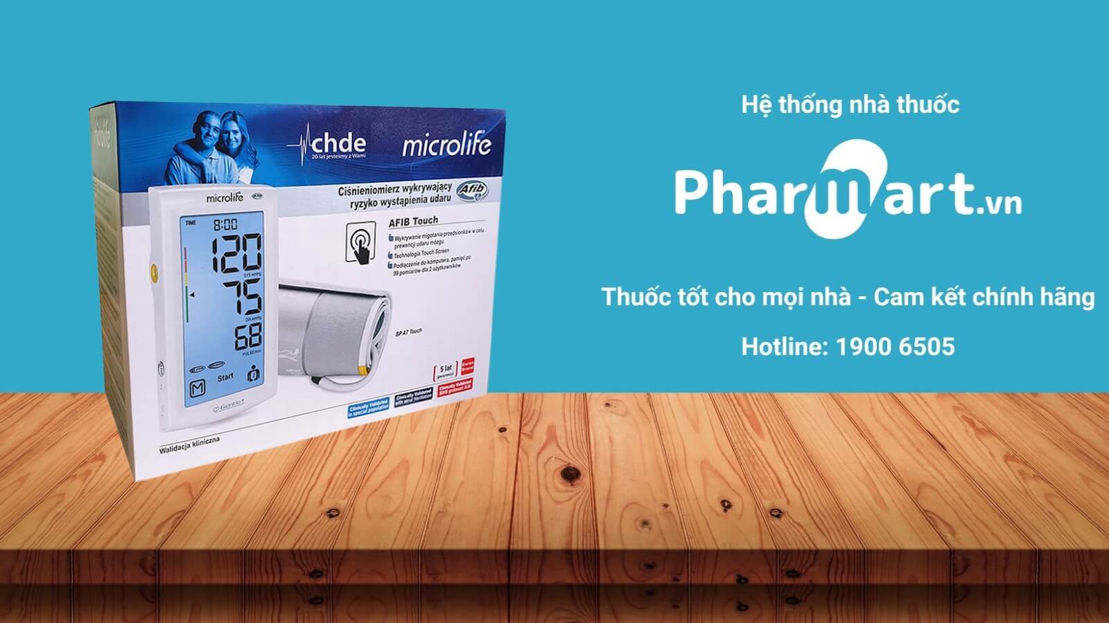Máy đo huyết áp Microlife A7 Touch được phân phối chính hãng tại Pharmart