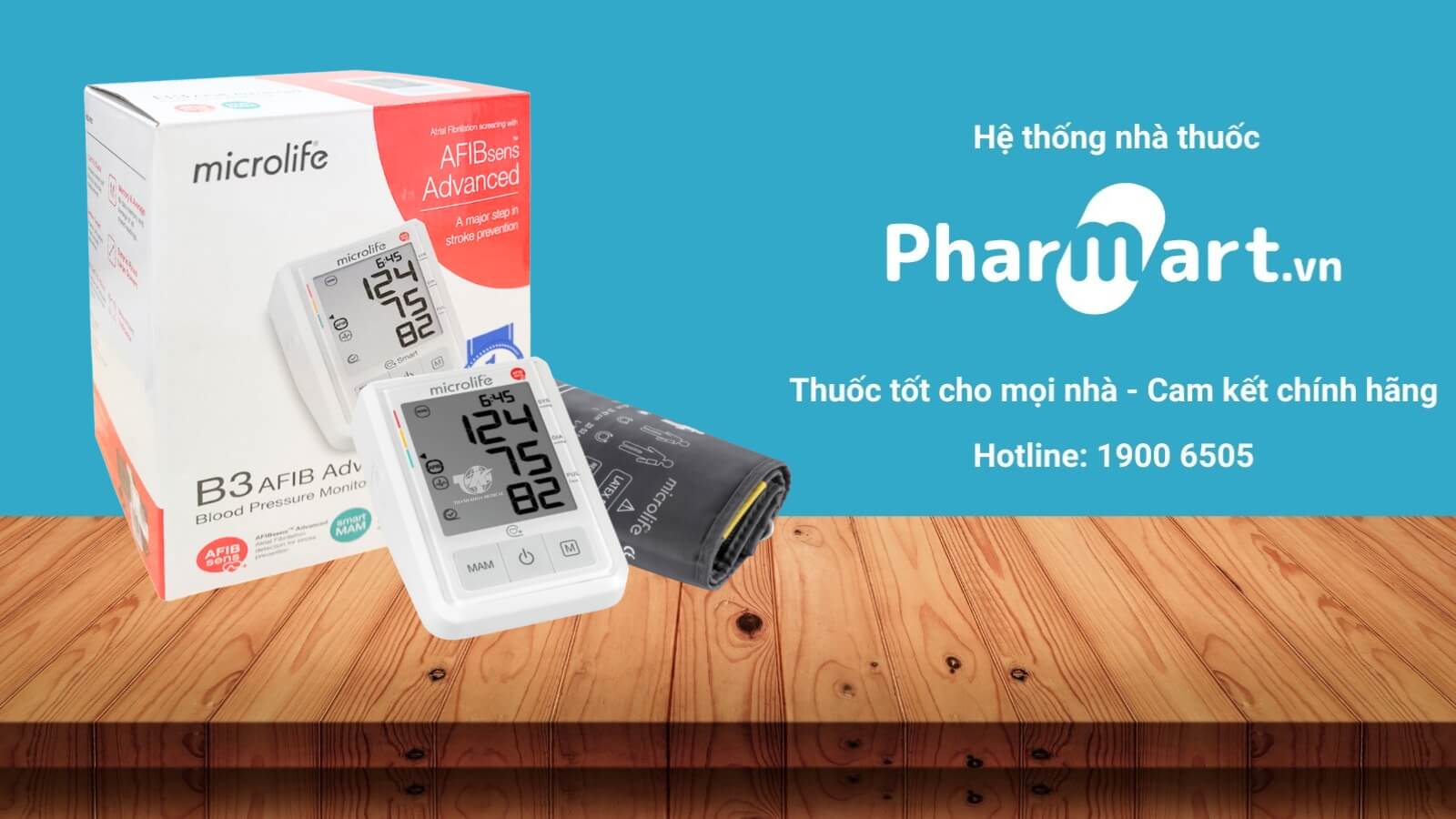 Máy đo huyết áp Microlife B3 AFIB Advanced được phân phối chính hãng tại Pharmart