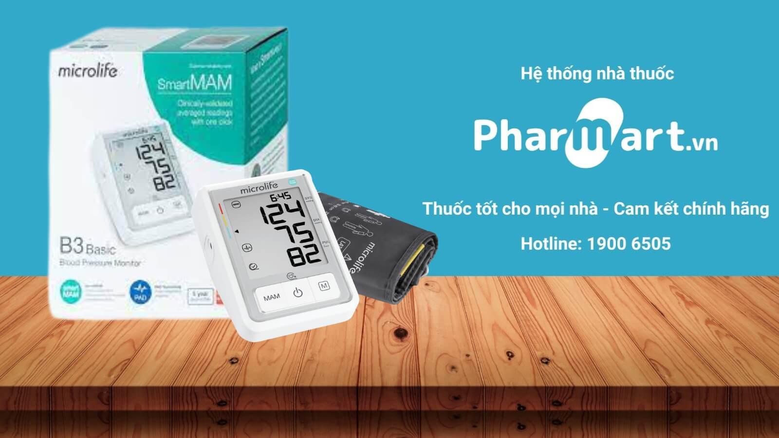 Máy đo huyết áp Microlife B3 Basic được phân phối chính hãng tại Pharmart.vn