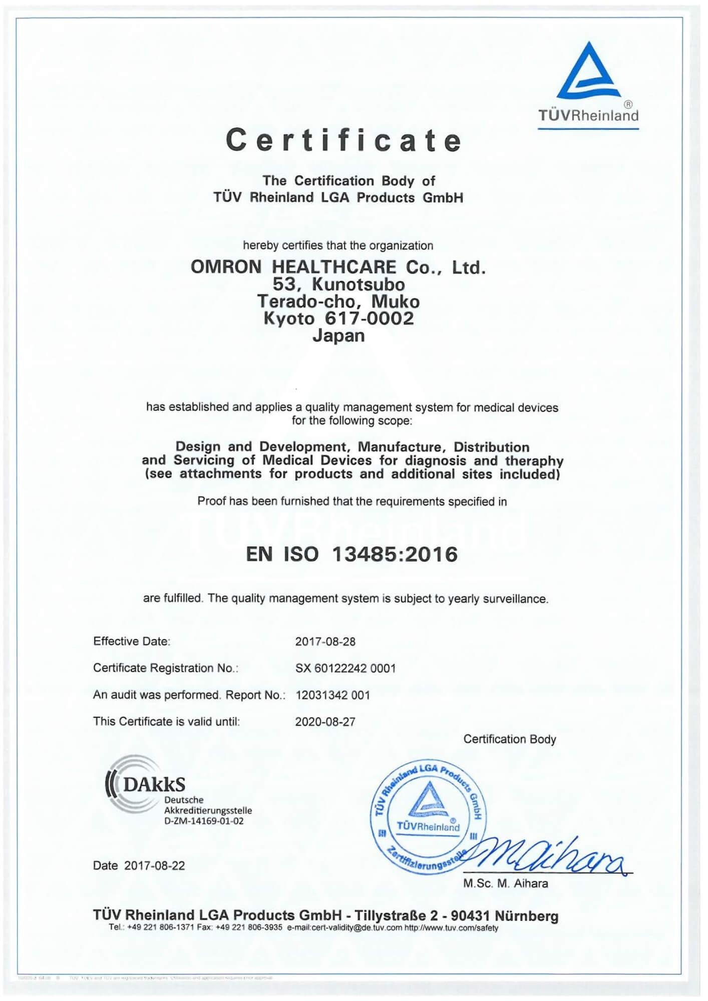 Giấy chứng nhận đạt tiêu chuẩn ISO của Omron