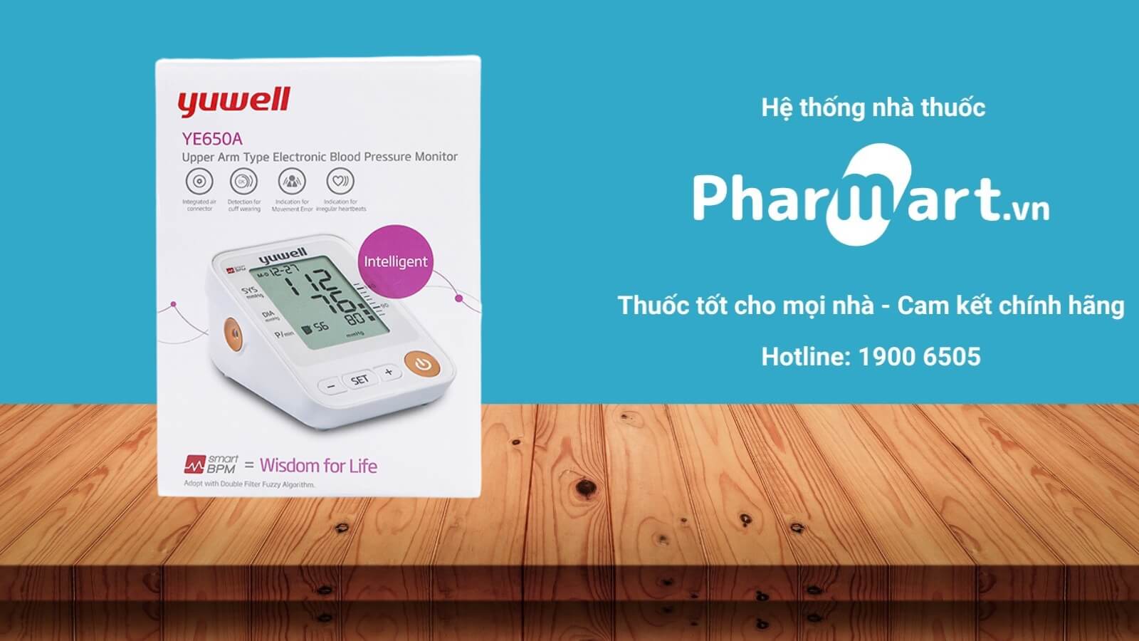Máy đo huyết áp Yuwell YE650A được phân phối chính hãng tại Pharmart.vn