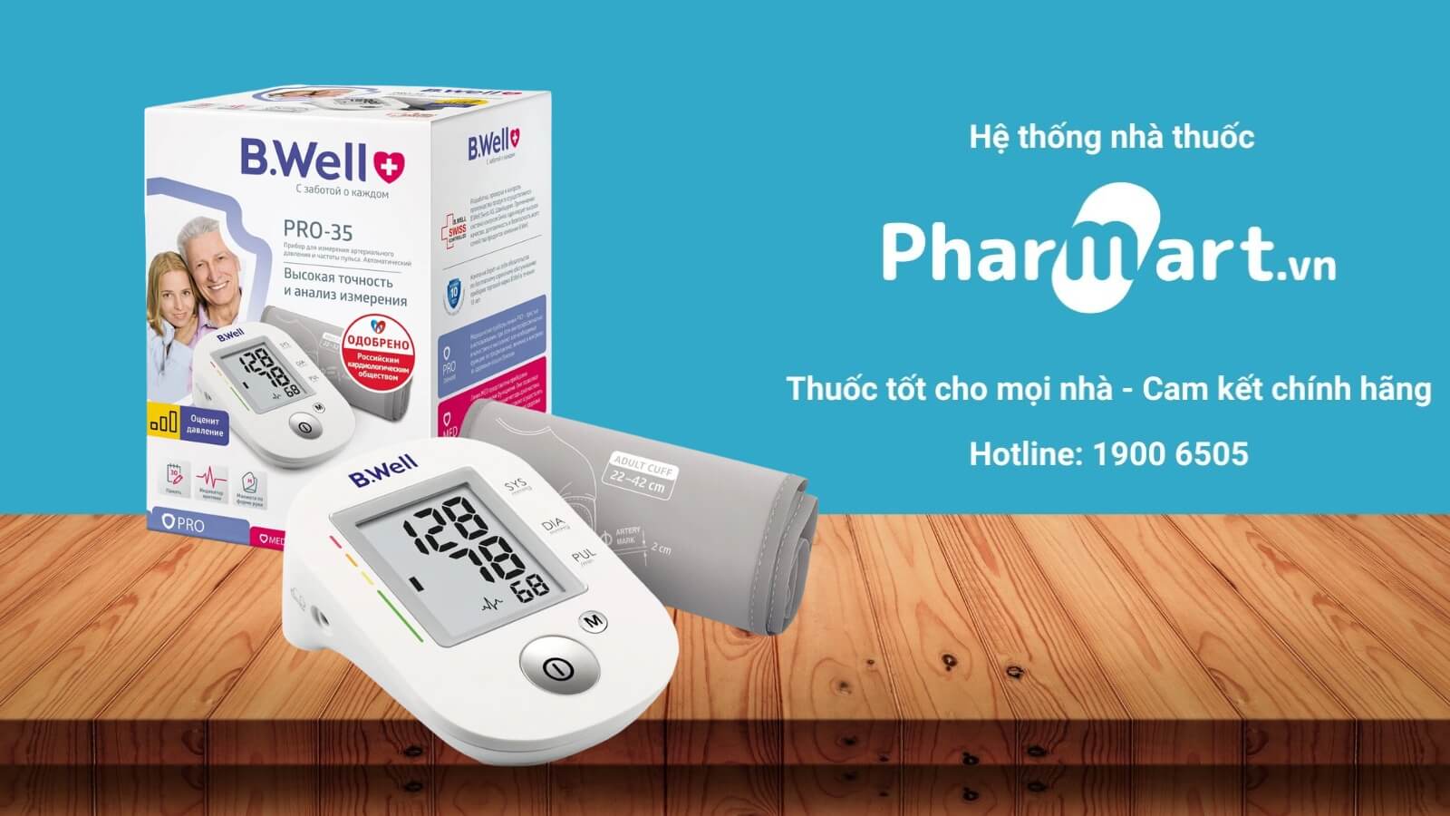 Máy đo huyết áp B.Well PRO 35 phân phối chính hãng tại Pharmart