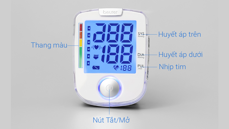 Máy đo huyết áp Beurer BC44 có màn hình lớn dễ theo dõi chỉ số