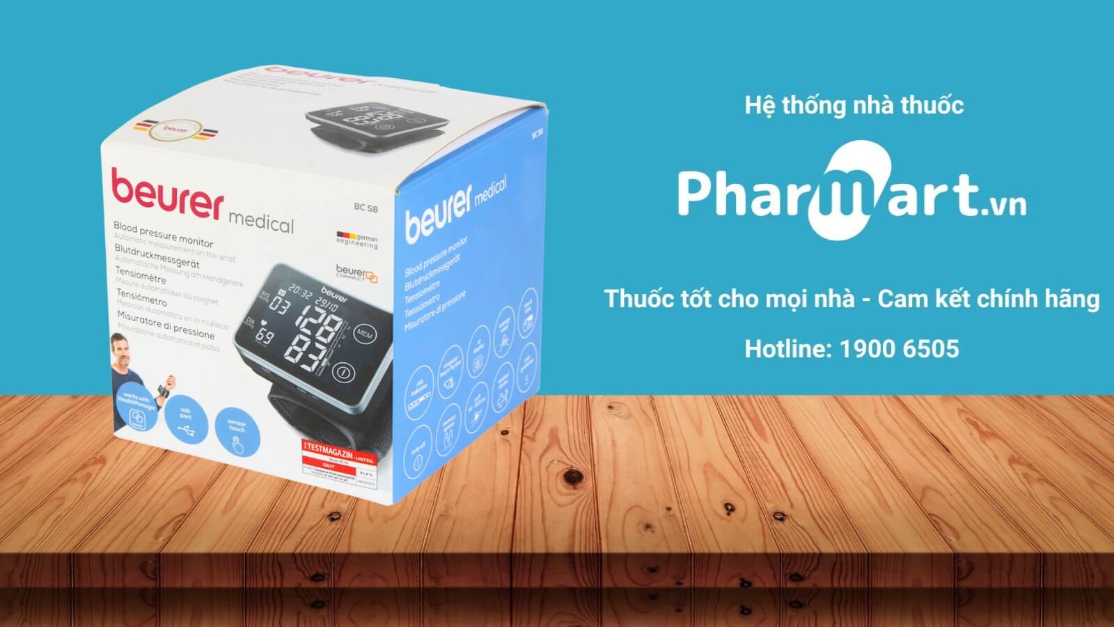 Máy đo huyết áp Beurer BC58 được phân phối chính hãng tại Pharmart