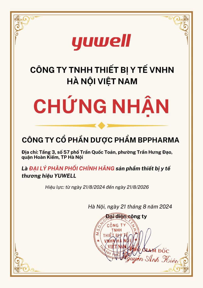 Giấy chứng nhận đại lý của BPPharma và Pharmart